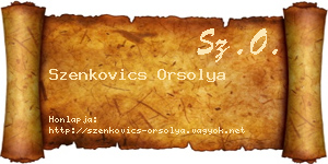 Szenkovics Orsolya névjegykártya