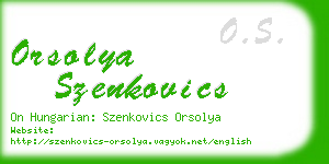 orsolya szenkovics business card